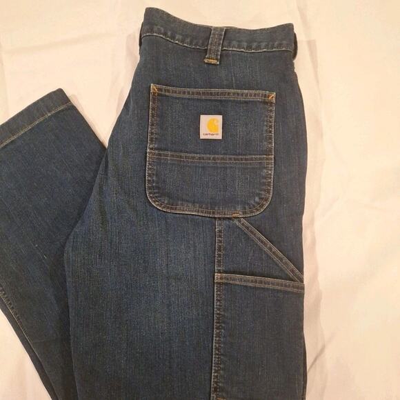 Carhartt Mens Rugged Flex Relaxed Fit Utility Jean 36×32 802808 Med Wash Blue - Picture 2 of 9